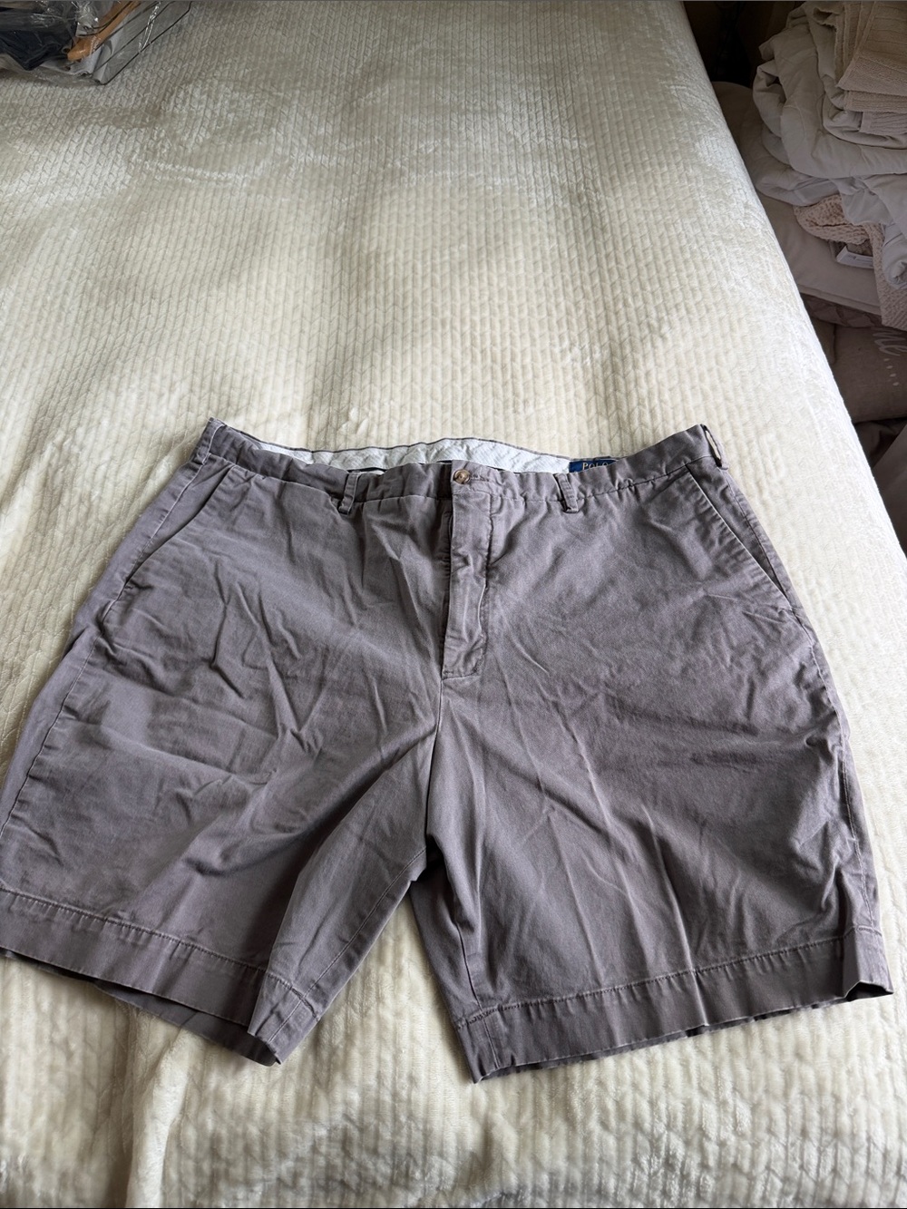 Polo by Ralph Lauren Men's Light Gray Flat Front Shorts